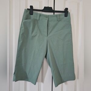 Nike Golf Dryfit Womens Capri Pants Sage Green Tee Holder Sz 8